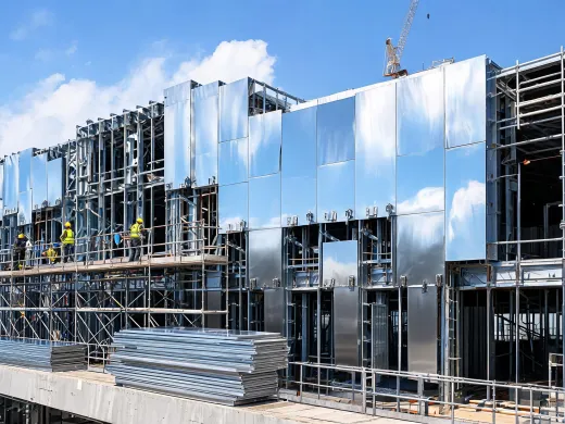 Construction stainless facade