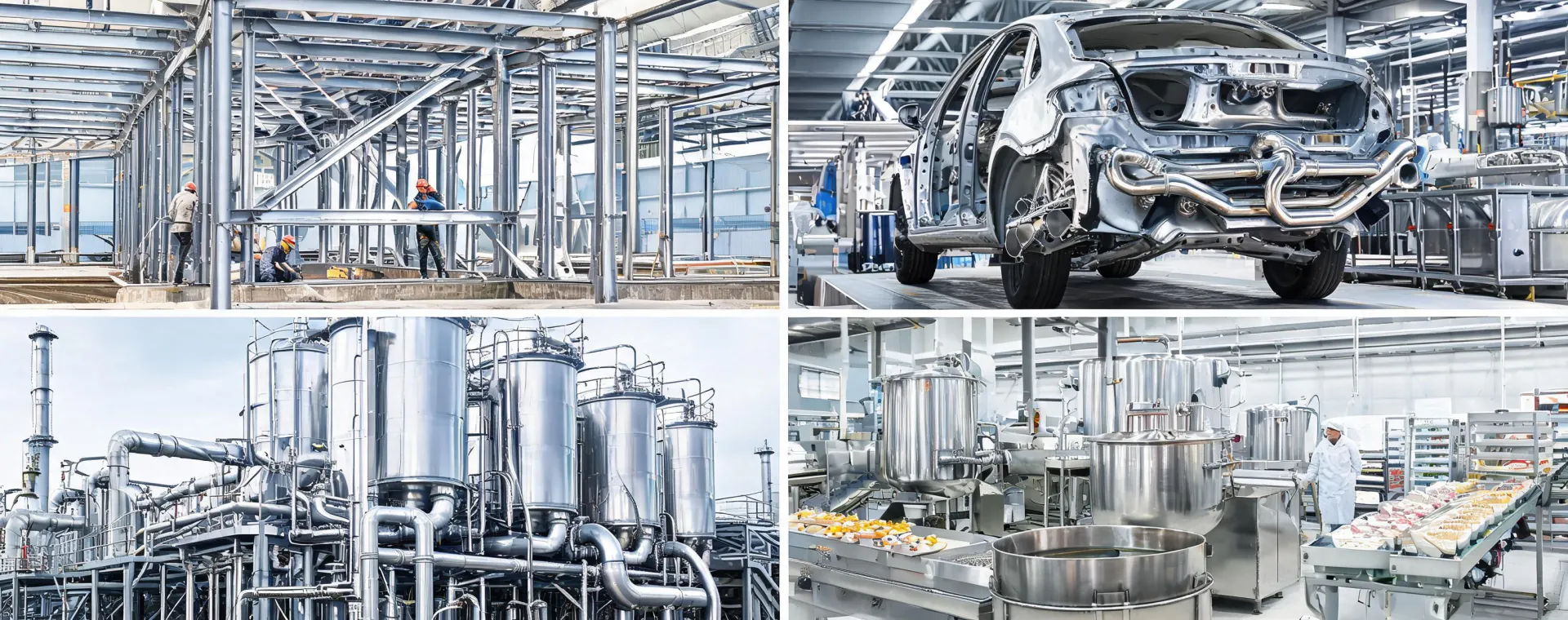 Stainless steel used across industrial markets